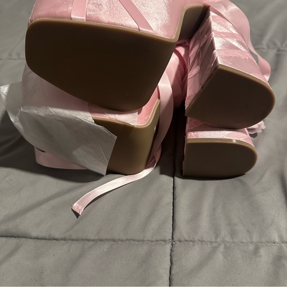 sweet sonata ballet wrap heels in pink by sugar thrillz (dolls kill) - Picture 4 of 15